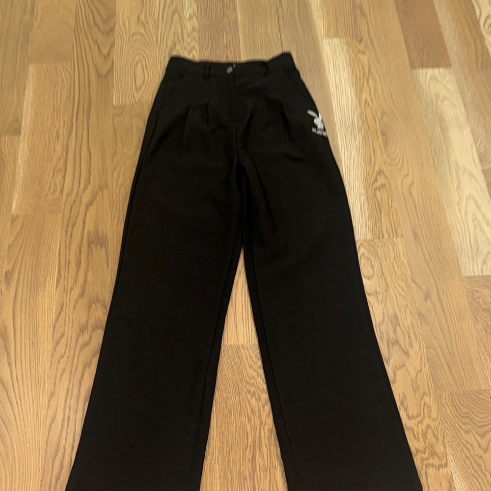 PLAYBOY by PacSun Black Pleated Trousers
